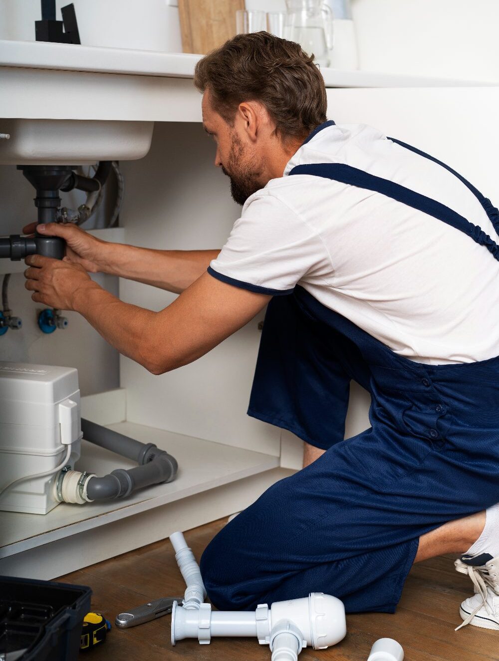 Plumbing professional doing his job